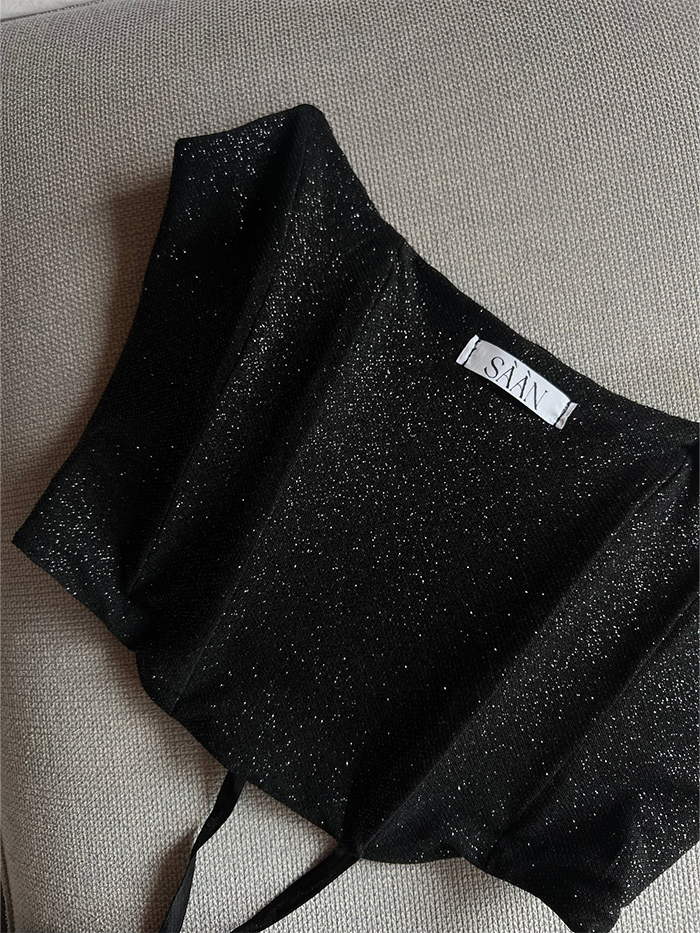 SAAN - Corsetto Shine Nero
