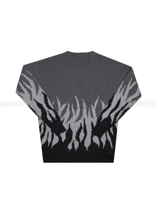 UNNATURAL Sweater Jacquard Flame Knit