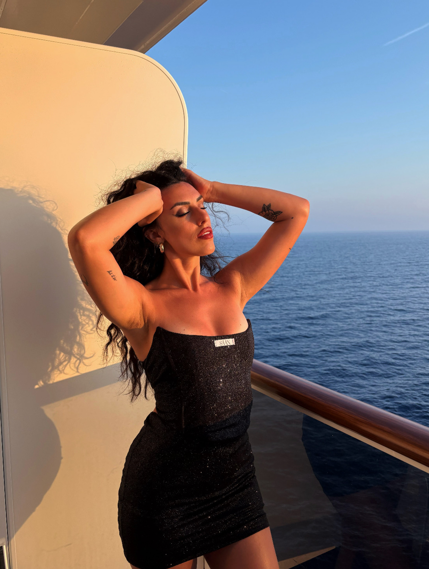 SAAN - Corsetto Shine Nero