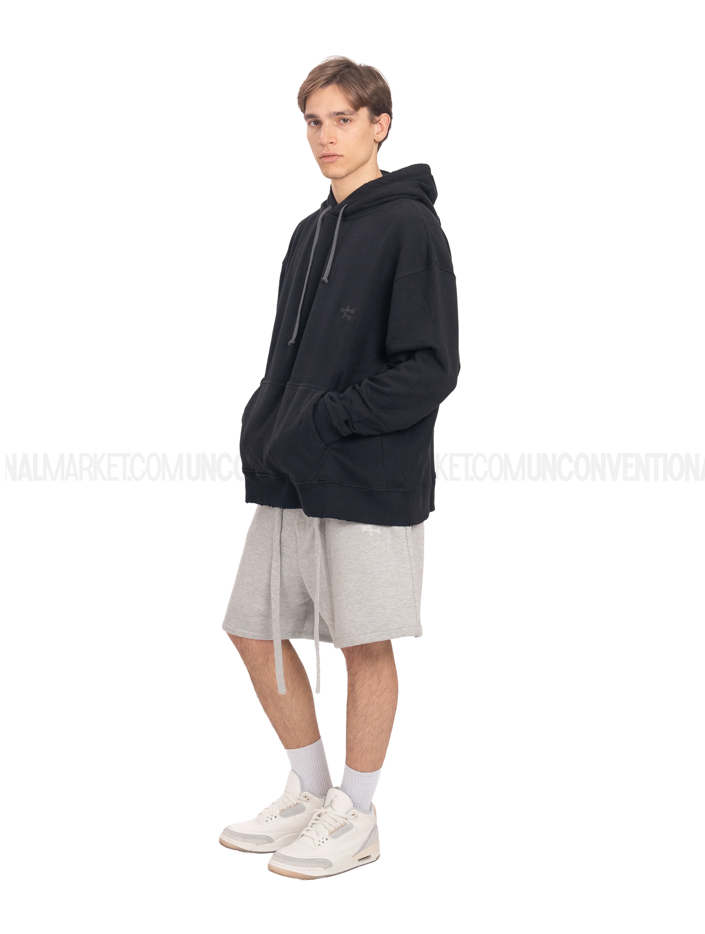 UNNATURAL Destructured Hoodie Black