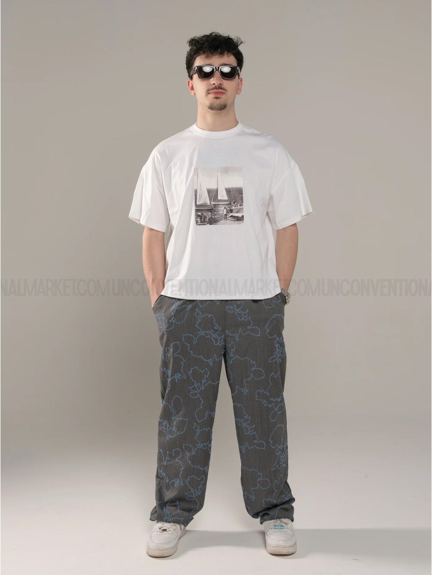 ALESSIO GIFFI - Pleated wide trousers - Grey