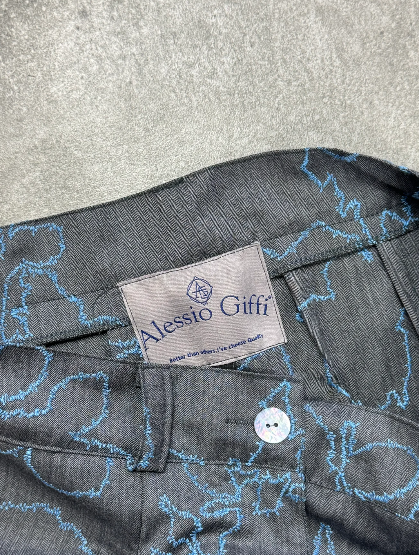 ALESSIO GIFFI - Pleated wide trousers - Grey