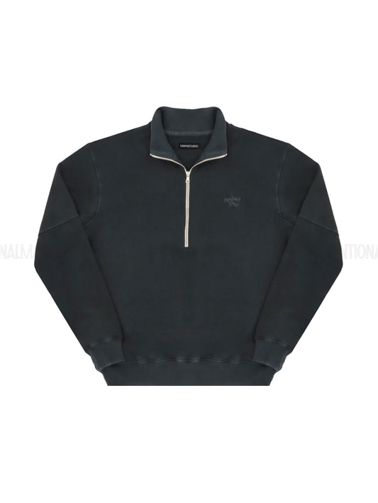 UNNATURAL Stone Washed Half Zip Sweatshirt