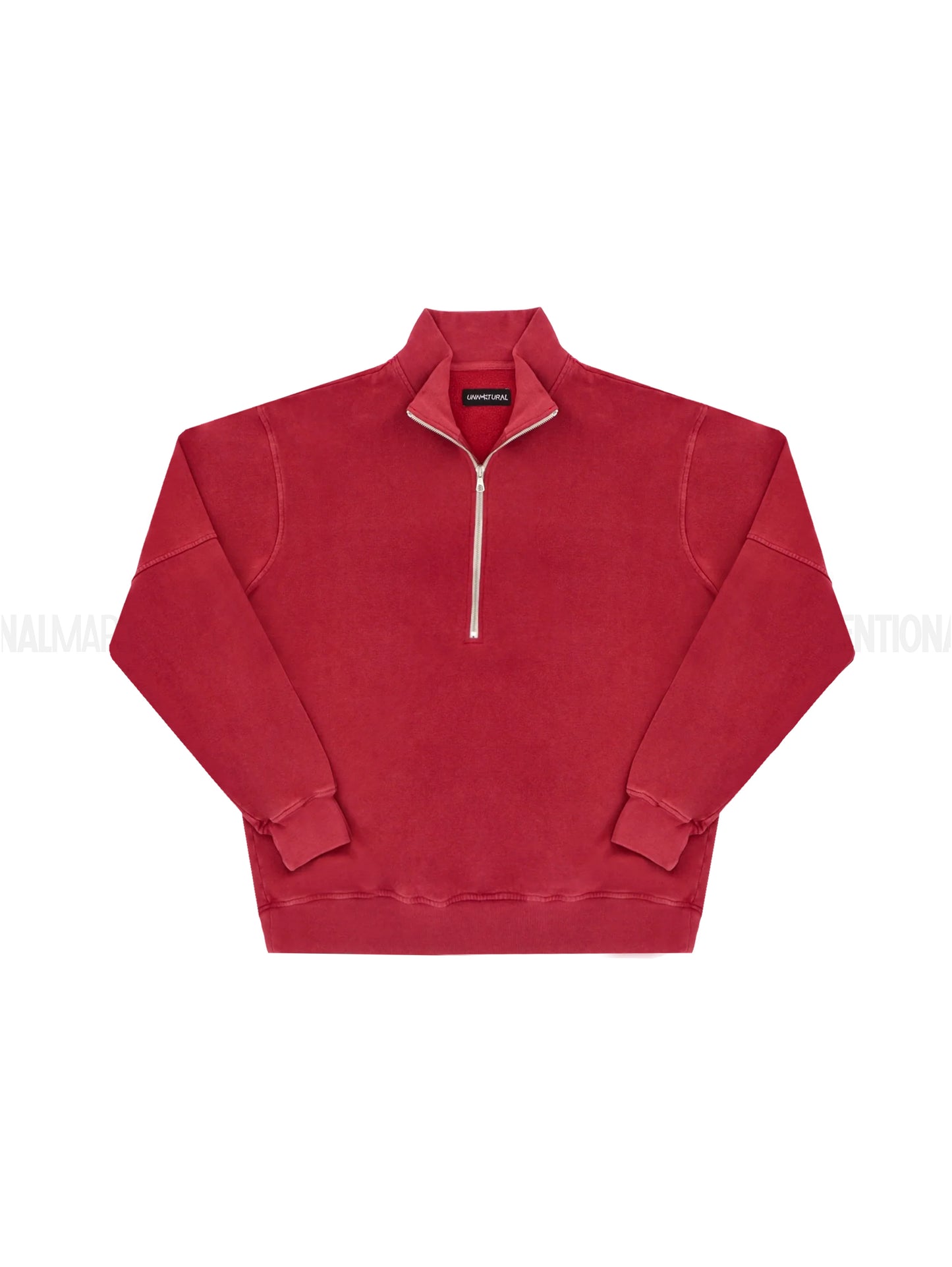 UNNATURAL Stone Washed Half Zip Sweatshirt