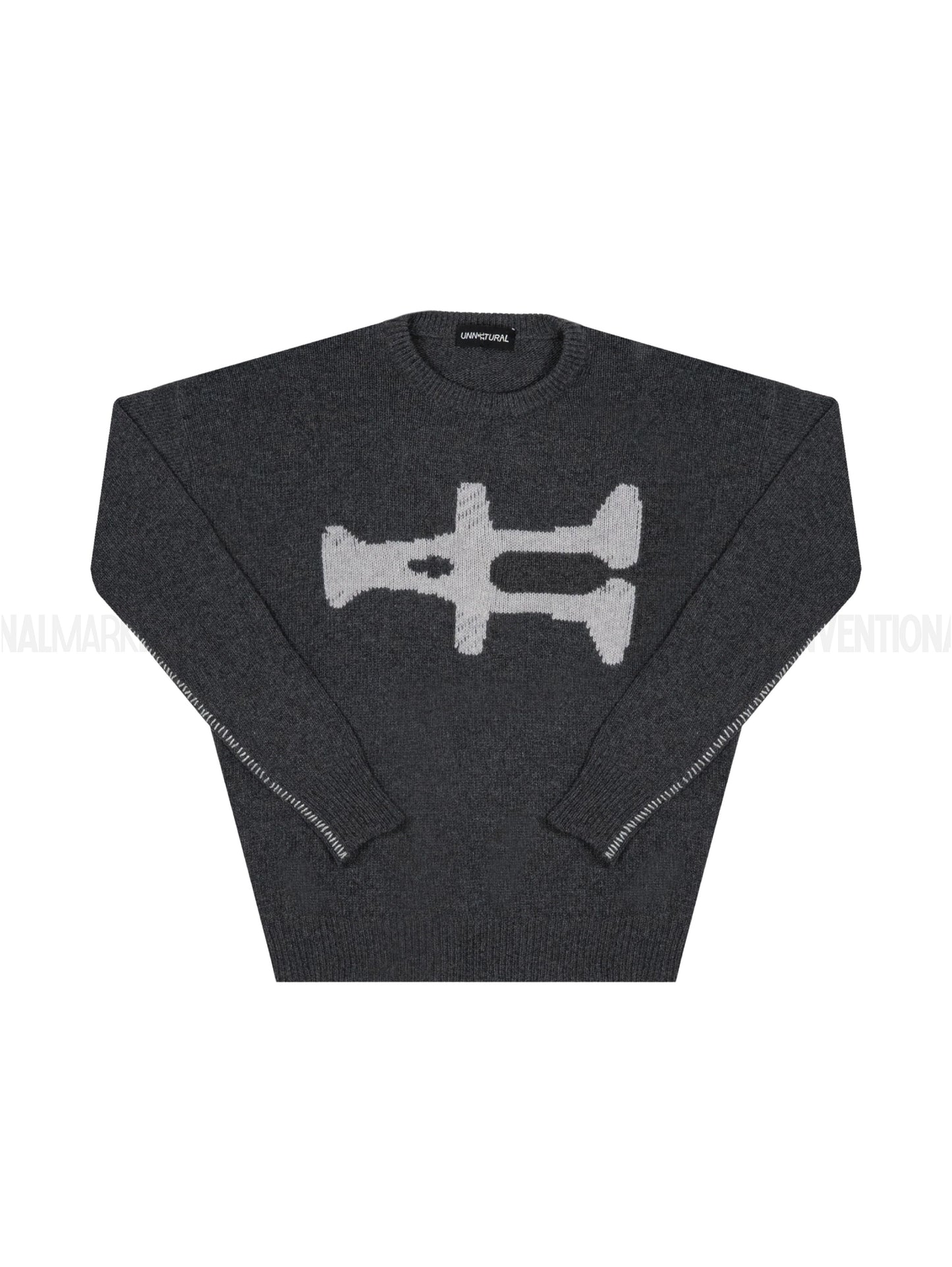 UNNATURAL Sweater  - box logo knit